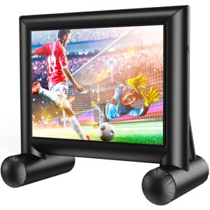 Amada 16 Feet Outdoor Inflatable Movie Screen, Projector Screen with Fast Low-Noise Air, Support Front Rear Projection for Backyard Movie Night, Home Theater, Theme Party, AMPJ05