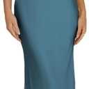 Halfisland Womens Summer Satin V Neck Cap Sleeve Backless Maxi Dress Elegant Twist Cut Out Midi Dresses Wedding Guest (Blue, XL)