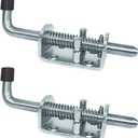 Spring Loaded Gate Latch Pin Barrel Bolt 6in x 1/2in Stem Durable Zinc Plated Solid Steel Heavy Duty for Tailgate - 2pcs