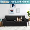 Asnomy Couch Covers for 3 Cushion Couch Sofa Pet Friendly, 3 Seater Sofa Cover Washable Slipcovers Protector Furniture Covers for Dogs Spandex Jacquard Fabric Small ChecksLargeBlack