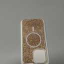 For iPhone 15 Pro Max Case, Clear Glitter MagSafe Compatible, Bling Sparkly Girly Case for iPhone 15 Pro Max, Magnetic Protective Phone Cover, Purple Glitter, Cetus