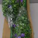 Grunyia 10 Bundles Artificial Fake Flowers, Faux Outdoor Plastic Plants UV Resistant Shrubs Outside Indoor Decorations (Blue-Eucalyptus)