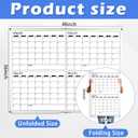 Lincia Large 48" x 36" Magnetic 4 Month Dry Erase Calendar White Board Foldable Whiteboard Calendar for Wall Mounted 2 in 1 Double Side Whiteboard with Dry Erase Board for Wall Office Home
