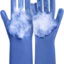 DELOMO Dog Washing Gloves Large Size: 1 Pair Soft and Gentle Silicone Pet Grooming Gloves - Bathing Scrubber Brush Mitt Grooming Shedding Fur Removal Massage for Dogs/Cats/Horse