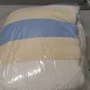 Pure Country Weavers White & Blue Stripe Woven Throw Natural Blanket - 100% Cotton Made in the USA (73x48)