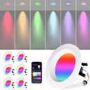 Wi-Fi & Retrofit Led Recessed Lighting 4 inch, Color Changing Recessed Lights, Dimmable Recessed Lighting,9W 750LM Smart Downlight, Compatible with Alexa/Google, IC Rated & ETL Certified, 6 Pack