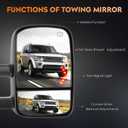 Youxmoto Towing Mirrors fit 2003-2006 for Chevy for GMC; For Silverado Sierra 1500 2500 HD/ 3500/ Suburban Tahoe/Yukon Pickup Truck Mirrors, Heated; Arrow Light; Manual Folding & Telescoping