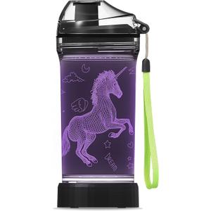 YuanDian Light Up Kids Water Bottle with 3D LED Light- 14 OZ Tritan BPA Free - 7 Color Light Cool Drinking Cups Gift for School Kids Girl Child (Unicorn) YuanDian Light Up Kids Water Bottle with 3D LED Light- 14 OZ Tritan BPA Free - 7 Color Light Cool Drinking Cups Gift for School Kids Girl Child (Unicorn)