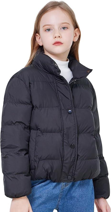 WULFUL Girl’s Winter Puffer Jacket Lightwight Warm Coat Short, 9-10 Years