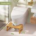 AmazerBath 7 Inches Bamboo Toilet Stool Squat for Adult, Foldable Squatting Potty Stools for Bathroom, 0.79" Thickness Poop Stool with Non-Slip Strip, Space-Saving, No Assembly Required, Natural Color