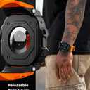 ULTIMAL Rugged Case with Band for Apple Watch 49mm,Compatible with Apple Watch Ultra 3/2/1, Military Grade Shockproof Bumper Cover for iWatch Tactical Band Men (49mm,Orange)