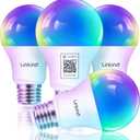 Linkind Matter Smart Light Bulb, Smart Bulbs Work with Apple Home, Siri, Alexa, Google, SmartThings, LED RGBTW Color Changing Bulbs Music Sync,A19 E26 60W 800LM, 2.4GHz WiFi Only, 4 Pack