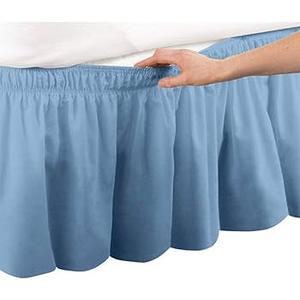 Bed Skirt, Skirt Elastic Dust Ruffle Easy Fit Wrinkle and Fade Resistant Solid Color Hotel Quality Fabric Queen