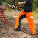 Chainsaw Chaps Apron Wrap, 8 Layers Chainsaw Pants with Adjustable Belt & Gear Pocket for Loggers Workers, Class C (Medium, Orange)