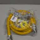 AMI PARTS 72" Flexible Gas Line Kit Yellow Coated, Gas Hose Connector Kit for Dryer, Stove, Water Heater, 5/ 8" OD(1/ 2" ID) Stainless Steel Gas Line with Connector 1/ 2" MIP &1/ 2"FIP & 3/ 4"MIP Fitting