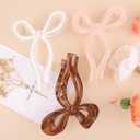 3 Pcs Bow Hair Clips Elegant Hair Claw Butterfly Hair Accessories for Girls Nonslip Butterfly Clips Hair Styling Accessories for Women (3 Pcs-Versatile Style (Large))