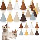 24 Pcs Mini Party Hat for Stuffed Animals Birthday Hat Decor for Doll Pets Dog Cat Rabbit Puppies Costume