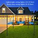 Beizelte 2 Pack 10Ft String Poles, Poles for Outside String Lights, Outdoor with Fork, Metal Poles Stand for Patio, Backyard, Deck
