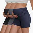 Pack Women's Maternity Shorts Pregnancy Biker Shorts Stretchy Workout Loungewear Mama Clothes S