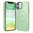 Strong Magnetic for iPhone 11 Case Compatible with Magsafe, [13FT Drop Resistant] Translucent Matte Skin Feeling Back, Aluminum Alloy Keys Shockproof Phone Case, Light Green