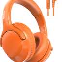 MIDOLA Over-Ear Wired Headphones Decent Sound (Acceptable) with Built-in Microphone, Lightweight Adjustable Foldable, 40 inch Aux 3.5mm Jack Cord for Laptop PC iPad Orange