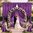 Back Drop Curtains for Parties 9.6x8FT Purple Background Drapes Shimmer Photo Photography for Hallween Ceremony Home Decorations(2 Panels 4.8x8FT)
