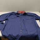 Alimens & Gentle Men's Flannel Shirt Button Down Regular Fit Long Sleeve Casual Shirts (Large, Navy Blue)