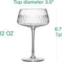 Vintage Flamingo Belle Coupe Glasses for Cocktails and Champagne | Set of 4 | 12 oz Crystal Retro Style Stemmed Saucers for Elegant Bar Drinks | Tropical Glassware Collection