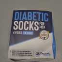 Doctor's Select Diabetic Socks for Men - 4 Pairs Diabetic Ankle Socks for Men | Non Binding Neuropathy Socks (M)