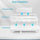 Dish Drying Rack Kitchen - Dish Racks for Kitchen Counter Space-Saving, Dish Drainer with Automatic Drain and Adjustable Spout, Dishwasher Rack with Cutlery Holder, Easy to Install, White (1 Tier - White)