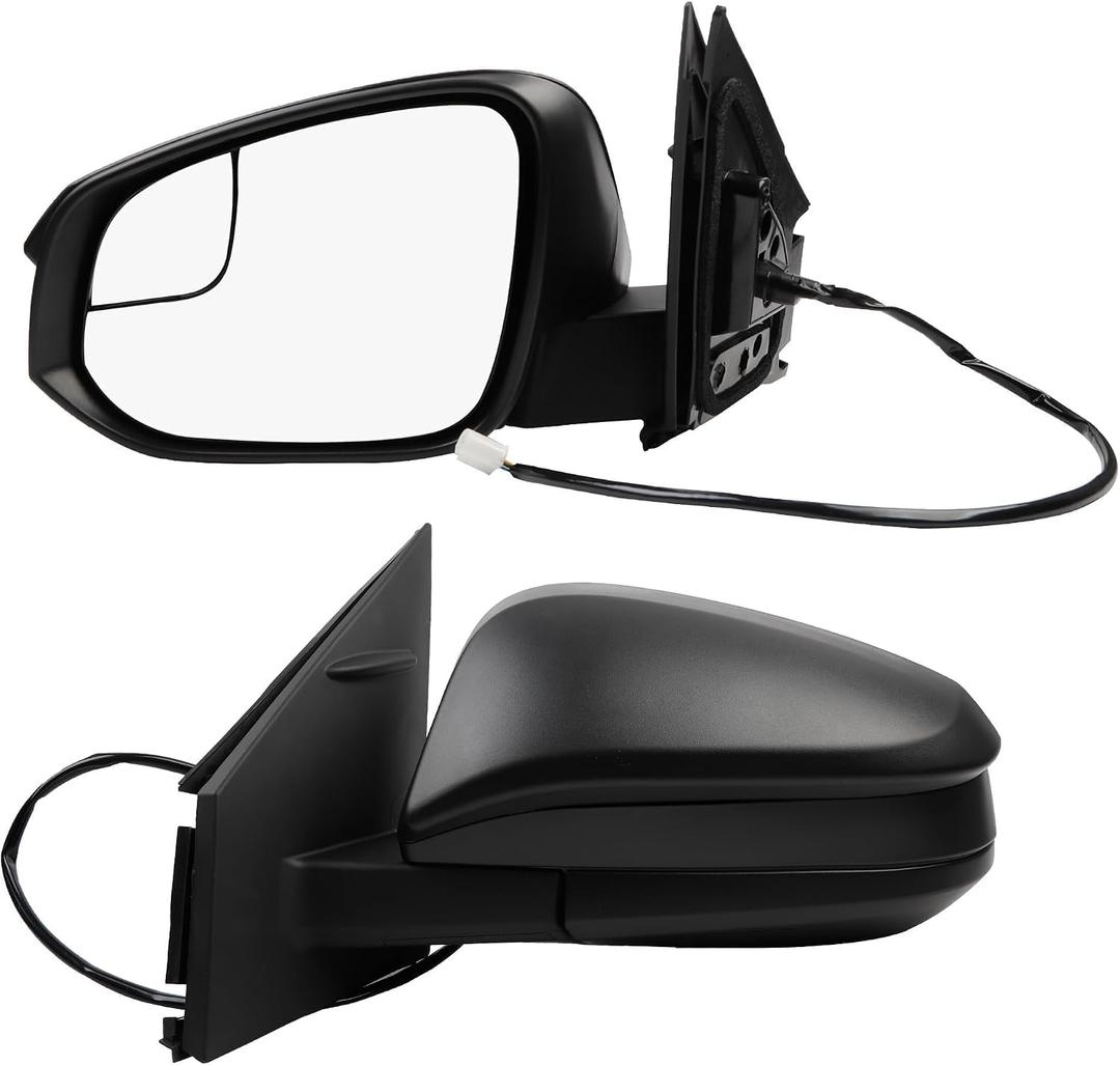 Dasbecan Left Driver Side Mirror Compatible with 2016 2017 2018 Toyota RAV4 Non-Heated Power Adjustable Manual Fold Door Mirror Black 3 Pins TO1320345 87940-0R210