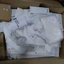 DWVO Makeup Vanity Desk with LED Mirror & 3 Brightness Levels, Makeup Table with 4 Drawers, Power Outlets, Hairdryer Holder & Cushion Stool for Dressing Room (Light White)