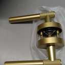 Amerdeco 3 Pack Brushed Gold Door Handles Interior, Knurled Privacy Door Handles with Lock,Gold Door Lever for Bedroom or Bathroom,Reversible Keyless for Left Right Handed Doors AM0027