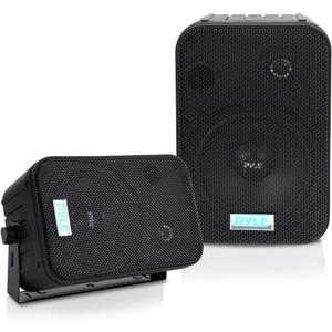 Pyle PDWR50B 6.5 Inch 500 Watt Waterproof Stereo Speaker System for Indoor or Outdoor Theater Surround Sound System, Black (2 Pack)