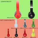 Replacement Earpad Cover, Ear Cushion Pads Compatible with Solo 2.0 3.0 Headphones by Dr. DRE 1 Pair (Black)