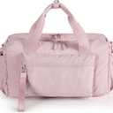 Small Gym Bag for Women, Mini Duffle Bag with Wet Compartment, 12L Travel Carry on Weekender Bag for Sports, Workout and Fitness, Pink