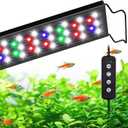 AQQA Full Spectrum Aquarium Light,Fish Tank Lights for Plant Growth Fish Viewing,3 Mode White Blue Red Green LED Beads,Timer,Adjustable Brightness,Extendable Brackets for Freshwater 18W for 18-24inch