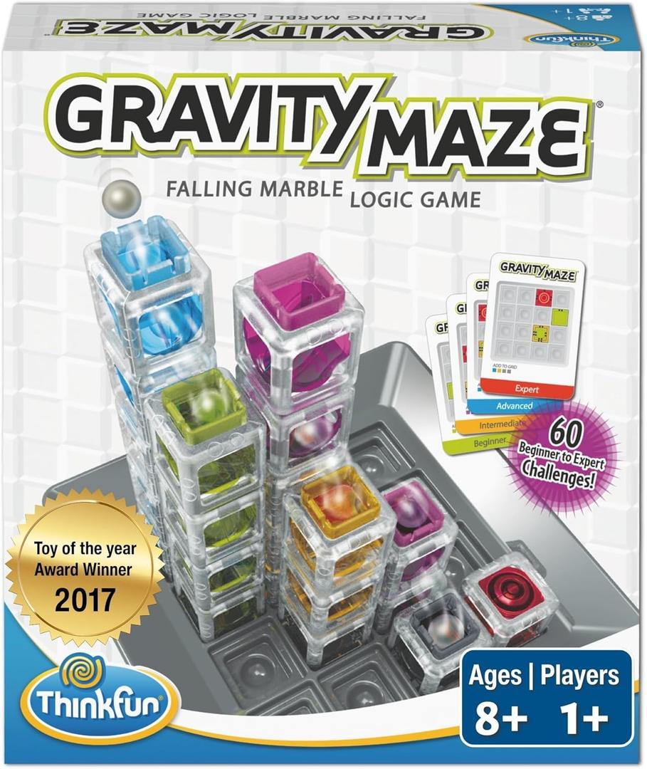 ThinkFun Gravity Maze - Falling Marble Logic Game - Challenging STEM Toy for Kids 8-12 ,Gravity Marble Maze, Brain-Building Fun Educational Gift  Boosts Critical Thinking & Problem Solving