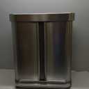 simplehuman 45 Liter / 12 Gallon Rectangular Hands-Free Kitchen Step Trash Can with Soft-Close Lid, Brushed Stainless Steel