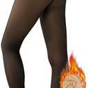 Tournesol Women's Fleece Lined Tights Thermal Pantyhose Fake Translucent Tights Warm Sheer Thick Leggings for Winter, Size XS-M