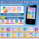 Kids Phone Toys for Boys, 3 4 5 6 7 8 Year Old Boys Girls Christmas Birthday Gifts for Kids, 2.8" Touchscreen Smartphone Toddler Cell Phone, Children Play Toy Phone with Camera, Game, Music, 8GB Card