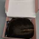 NAYOO Short Wavy Brown Toppers 16inch with Bangs - 6 * 5.5 Inch Large Base Synthetic Clip In Hair Topper (Ash Brown Mix Blonde)