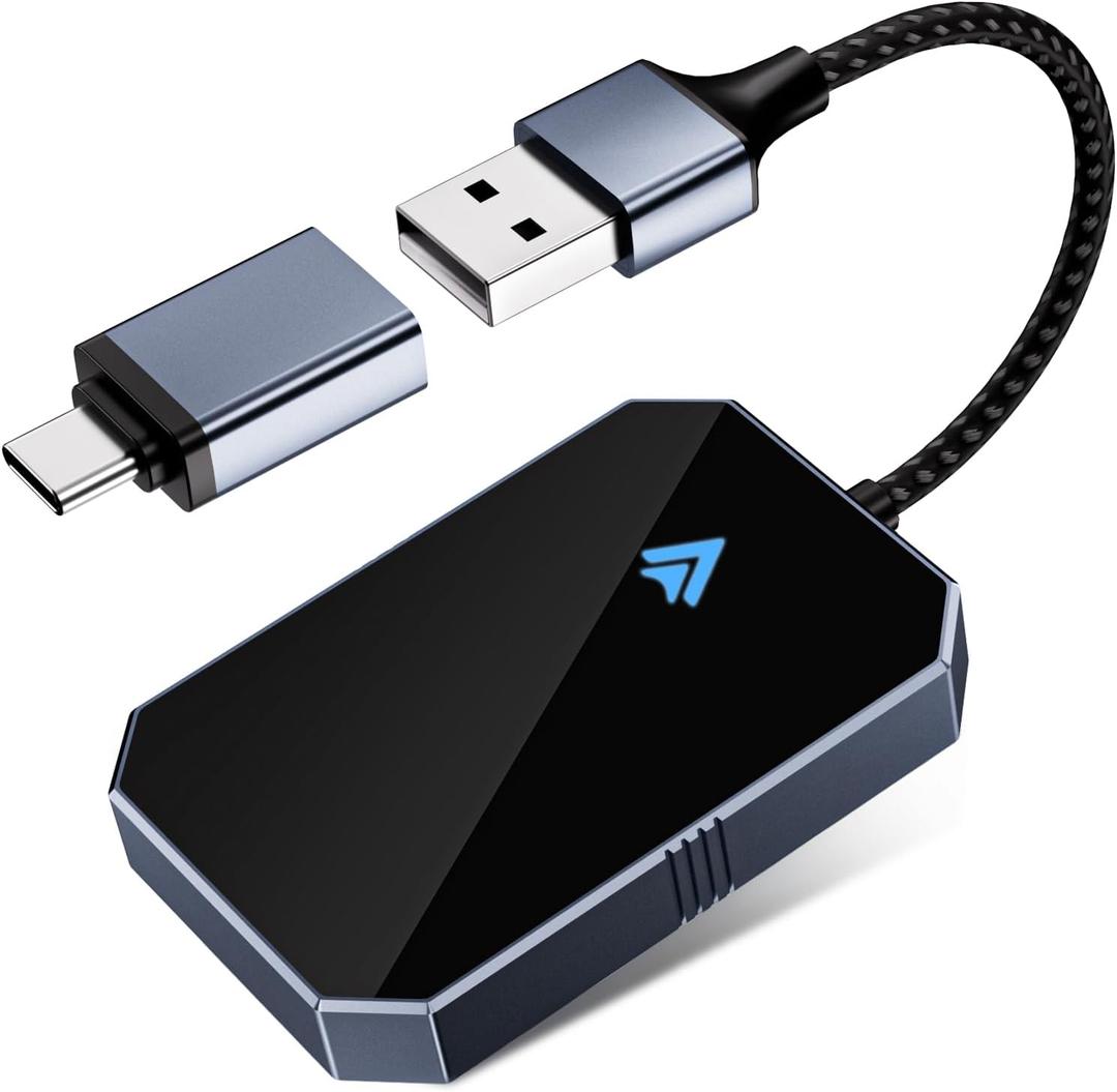 Android Auto Wireless Adapter for OEM Factory Wired Android Auto Car, Stable and Fast Convert Wired to Wireless Control Dongle, Plug & Play No Latency Easy Setup Fit for Android 11+ & Cars from 2017