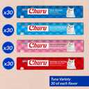 INABA Churu Cat Treats, Lickable, Squeezable Creamy Pure with Vitamin E, 0.5 Ounces per Tube, 120 Tubes Total, Tuna Variety (EXP 08/26/26)