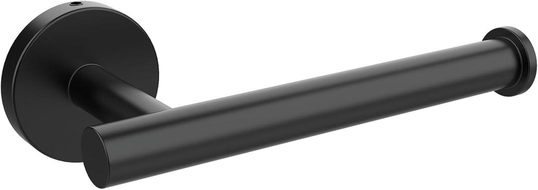 SetSail Toilet Paper Holder Wall Mount Screw-in Matte Black Bathroom Toilet Paper Roll Holders Stainless Steel Tissue Holder for Bathroom Hardware Accessories, Drill Hole