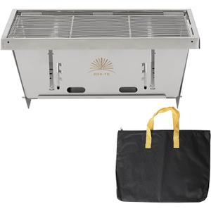 SUNYE Charcoal Grill for IGT Table,Portable Grill with Carry Bag,Adjustable Furnace Burning Carbon Plate Height,Stainless Steel,Instantly Expands and Stores, 1 Piece