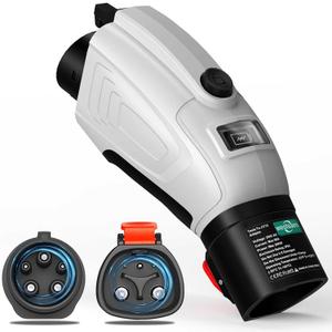 Level 2 Tesla to J1772 Adapter 60A NACS to J1772 Adapter, Tesla Charger Adapter to J1772 EV Charging Compatible with Tesla Wall Connector/Destination/Mobile Charger (white)