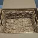 Jumbo Wicker Basket, Rectangular Wicker Baskets for Storage, Water Hyacinth Extra Large Storage Baskets, Shelf Basket with Built-in Handles-1 Pack