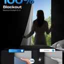 100% Blackout Curtains, Portable No Drill Window Shades, DIY Blackout Window Cover with Hook and Loop, for Bedroom, Baby Nursery, Travel, DormRoom, Apartment (35" x 60")