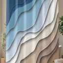 Shower Curtain Abstract Gradient Striped Art Waterproof Bathroom Curtains Set with Hooks,Modern Ombre Blue Washable Bathtub Curtain for Shower Stall/Hotel Bathtub Decor,72x72in